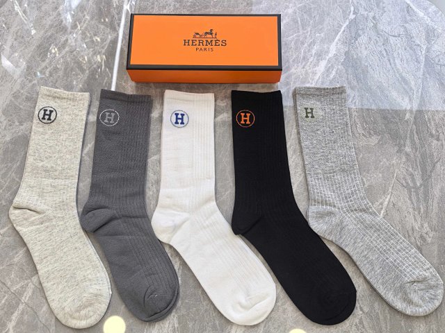 Hermes Hermes Classic Grey Cotton Mid-Calf Socks Unisex Luxury - Buy on Kakobuysheetfind