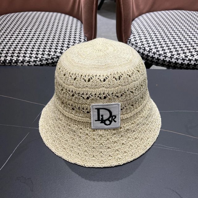 Dior HatsDior Beige Crochet Knit Straw Bucket Hat - Buy on Kakobuysheetfind