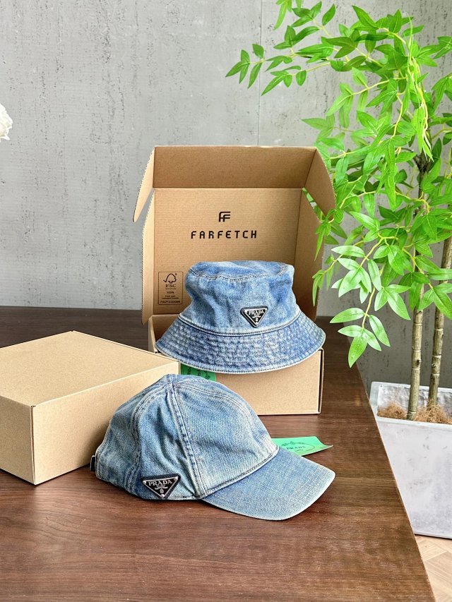 Prada Prada Denim Blue Bucket Hat Unisex Retro Streetwear - Buy on Kakobuysheetfind