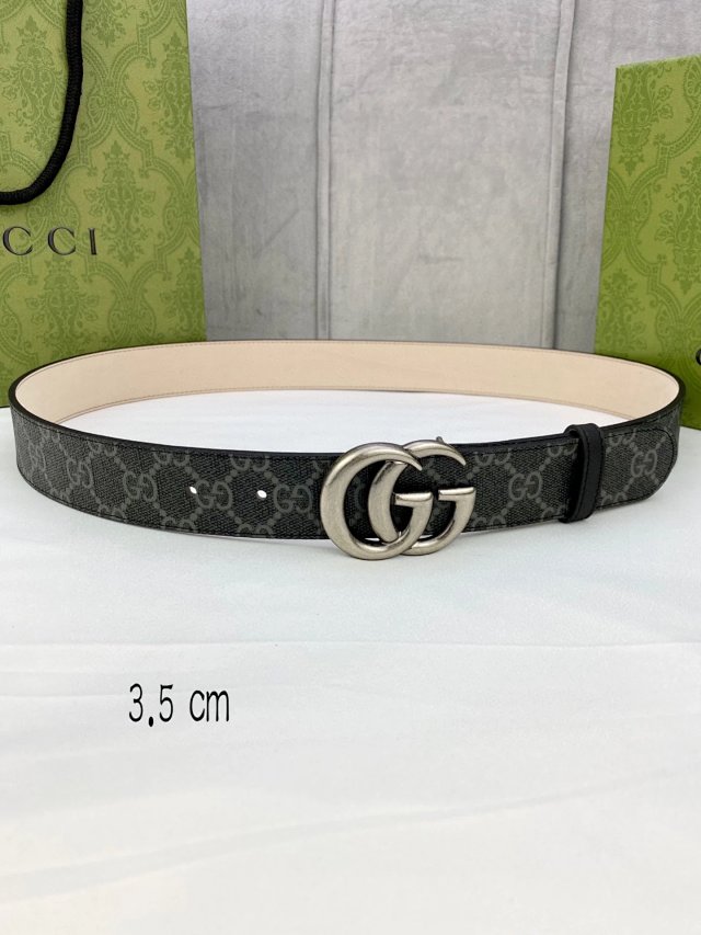 Gucci Gucci GG Supreme Black Leather Belt 3.5cm - Buy on Mulebuy Sheets
