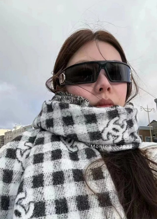Dior Dior Gray White Checked Wool Scarf for Winter Fashion - Buy on Kakobuysheetfind