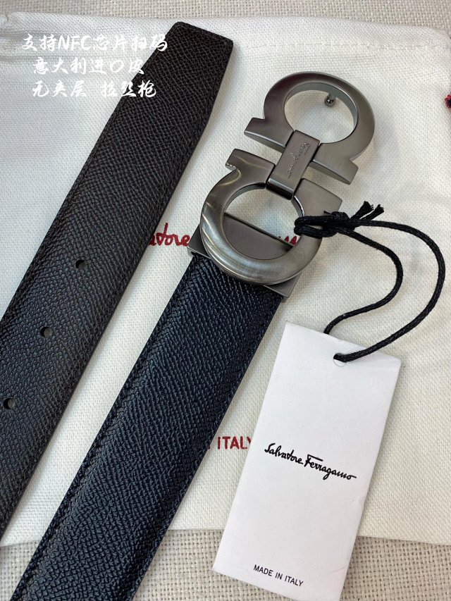 Salvatore Ferragamo Salvatore Ferragamo Gancini Black Leather Men's Belt - Buy on Mulebuy Sheets