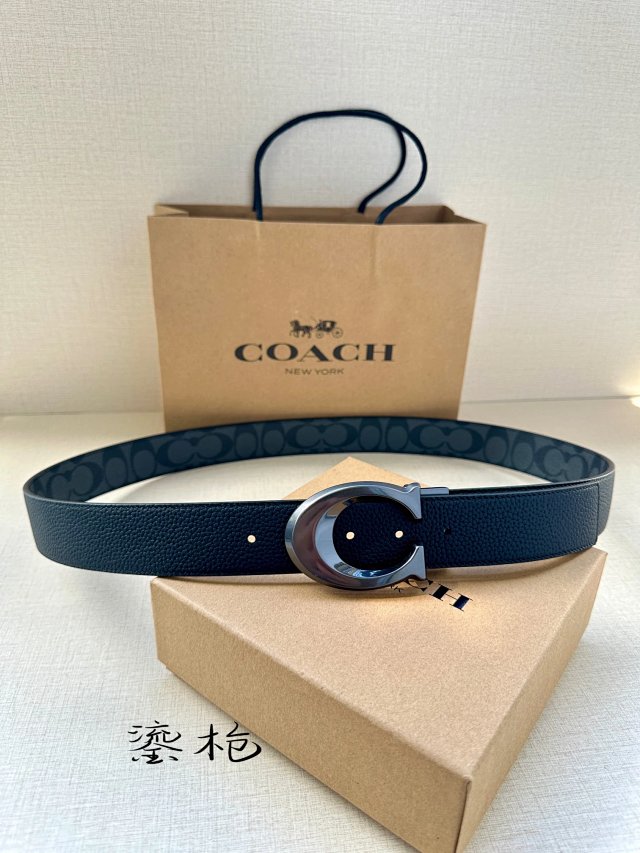 Coach COACH Deep Blue C Buckle Leather Belt Unisex - Buy on Mulebuy Sheets