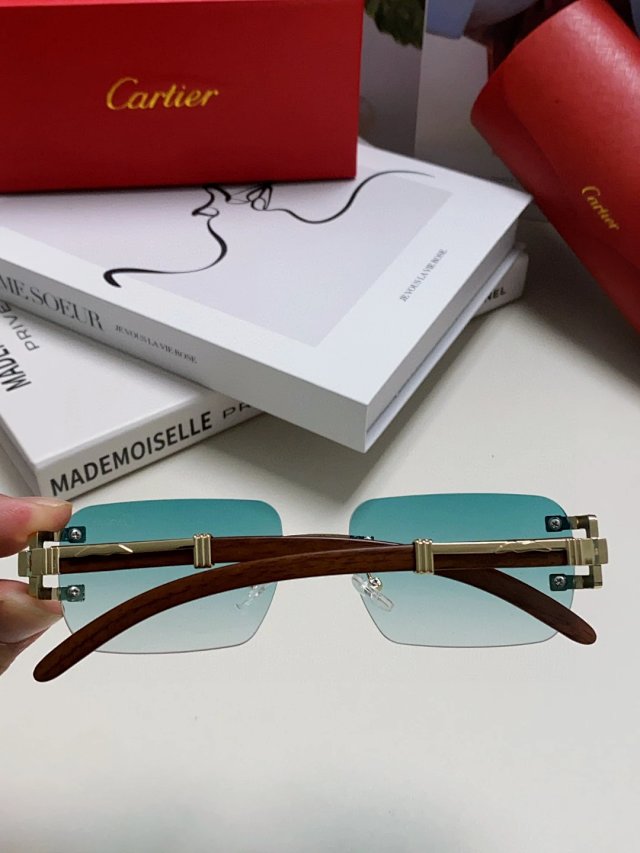 Cartier Cartier Santos Blue Green Rimless Luxury Sunglasses - Buy on Kakobuysheetfind