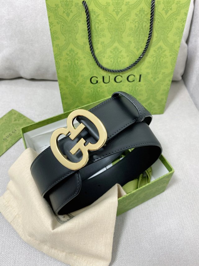 Gucci Gucci Black Leather Belt Gold GG Buckle - Buy on Mulebuy Sheets