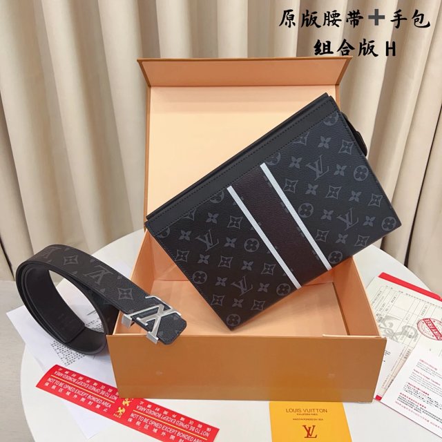 Louis Vuitton Monogram Eclipse Black Gray Clutch