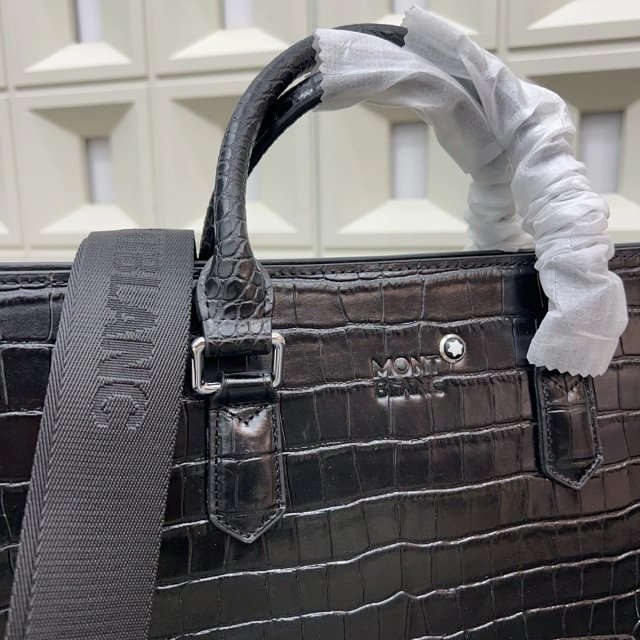 Montblanc Montblanc Black Croc Embossed Leather Men’s Briefcase - Buy on Kakobuysheetfind