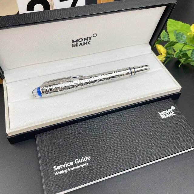 Montblanc Montblanc Silver Engraved Blue Accent Luxury Pen - Buy on Kakobuysheetfind