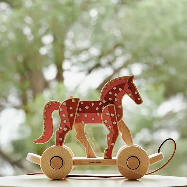 Hermes Hermes Lago Red Wooden Horse Pull Toy Collectible - Buy on Kakobuysheetfind
