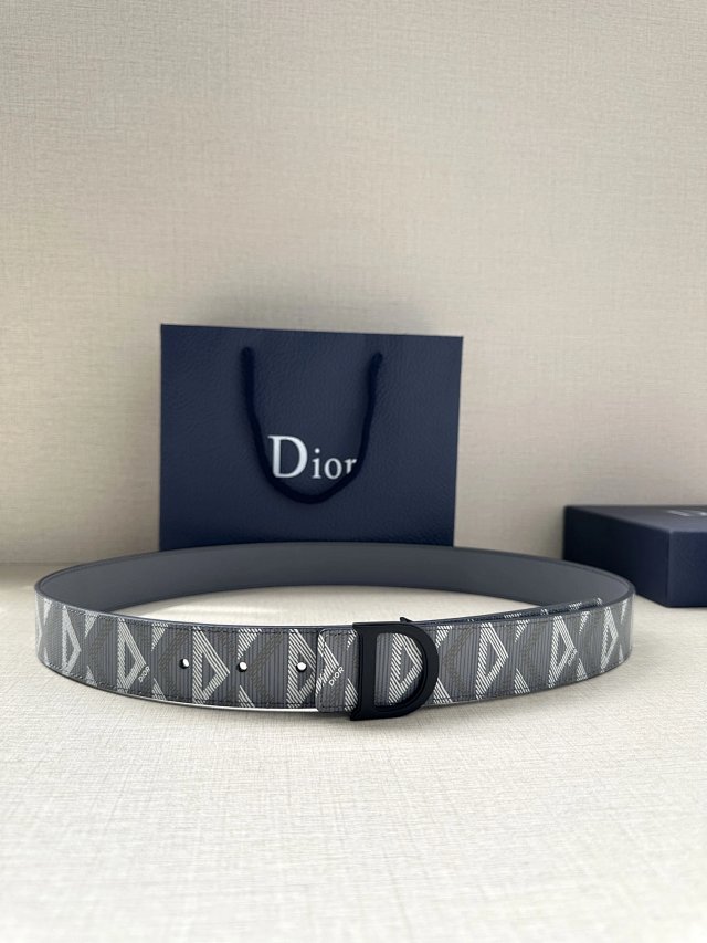 Dior Dior Men Grey Monogram Leather Belt - Buy on Mulebuy Sheets