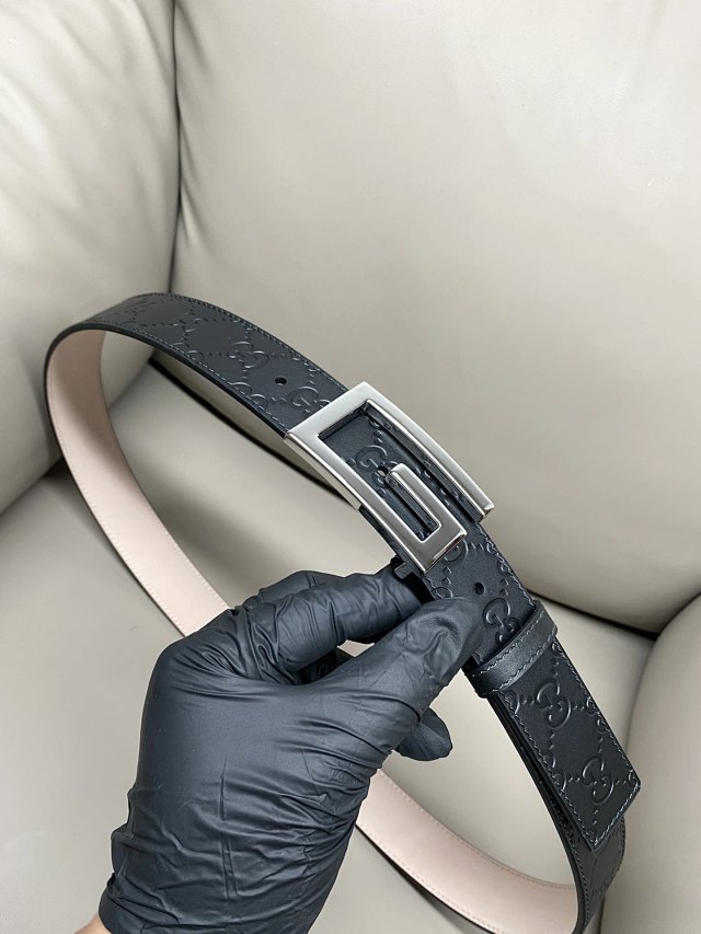 Gucci Gucci Double G Black Leather Belt Unisex - Buy on Mulebuy Sheets