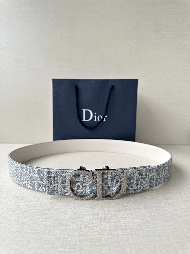 Dior Dior Oblique Light Blue CD Buckle Leather Belt - Buy on Mulebuy Sheets