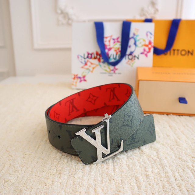 Louis Vuitton Louis Vuitton Gray Green Reversible Leather Belt - Buy on Mulebuy Sheets
