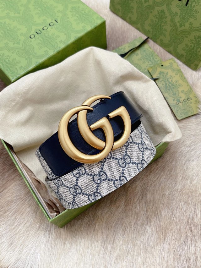 Gucci Gucci Double G Black Gold Leather Canvas Belt - Buy on Mulebuy Sheets