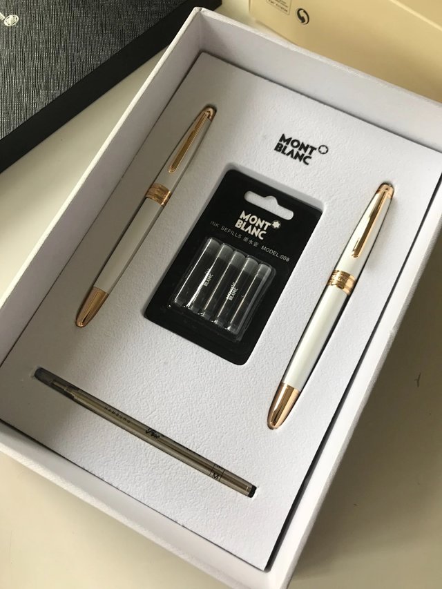 Montblanc Montblanc Platinum Elegance White Gold Trim Pen Set - Buy on Kakobuysheetfind