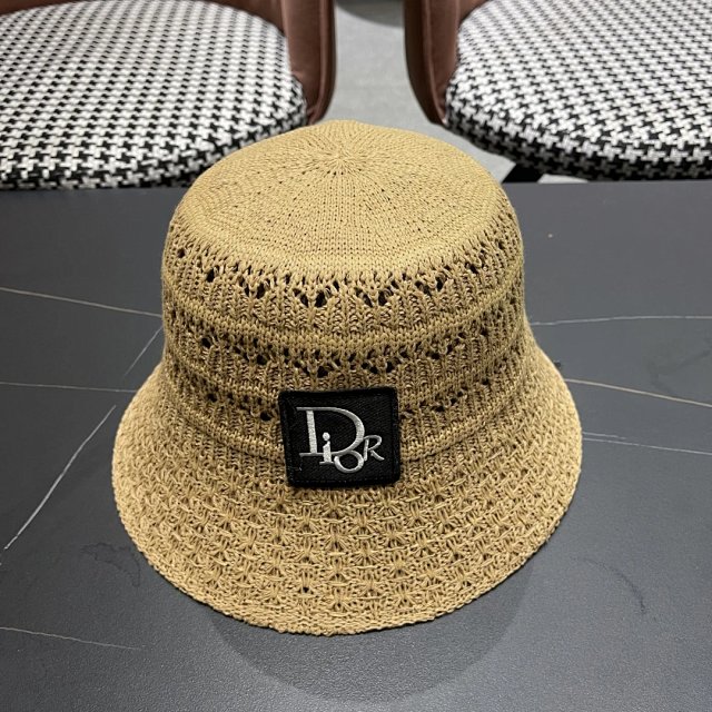 Dior HatsDior Gold Knit Hollow Cotton Bucket Hat Unisex - Buy on Kakobuysheetfind
