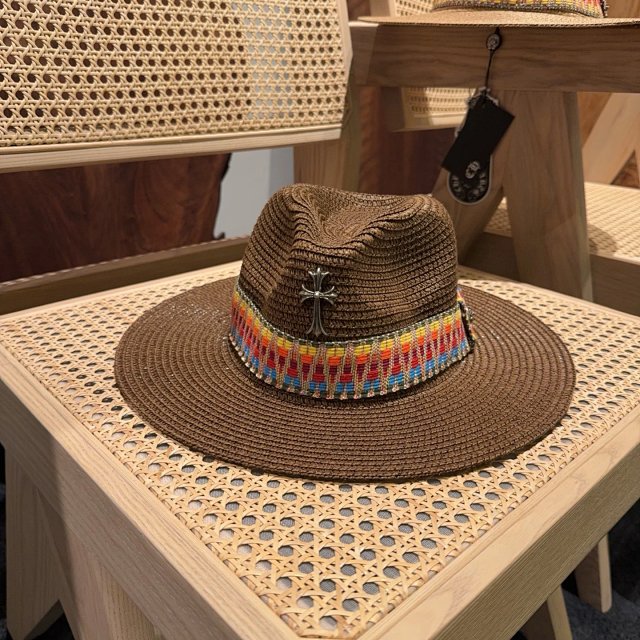 Chrome Hearts Chrome Hearts Brown Straw Hat Silver Cross - Buy on Kakobuysheetfind