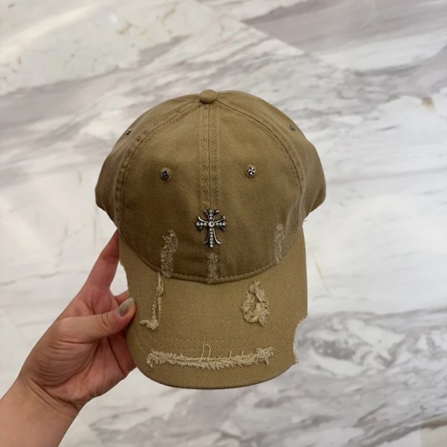 Chrome Hearts Chrome Hearts Vintage Khaki Distressed Cotton Baseball Cap - Buy on Kakobuysheetfind