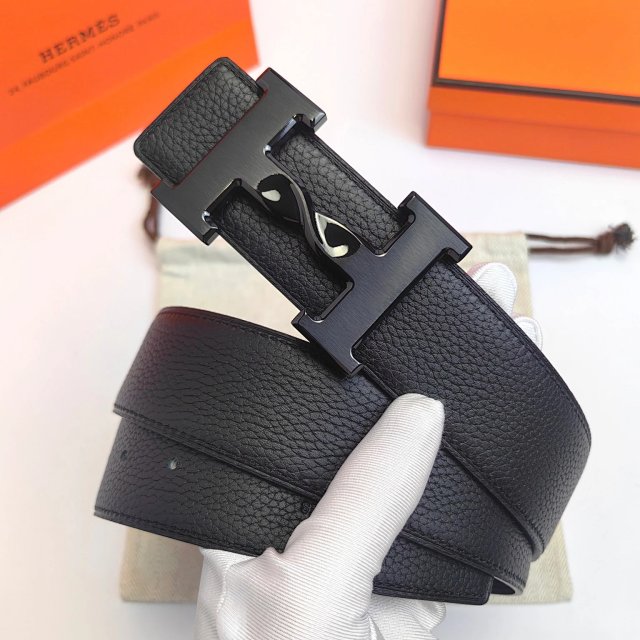 Hermes Hermes Classic H Buckle Black Leather Men's Belt - Buy on Mulebuy Sheets