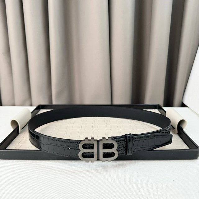 Bally Bally Black Crocodile Leather Belt Double B Buckle - Buy on Mulebuy Sheets