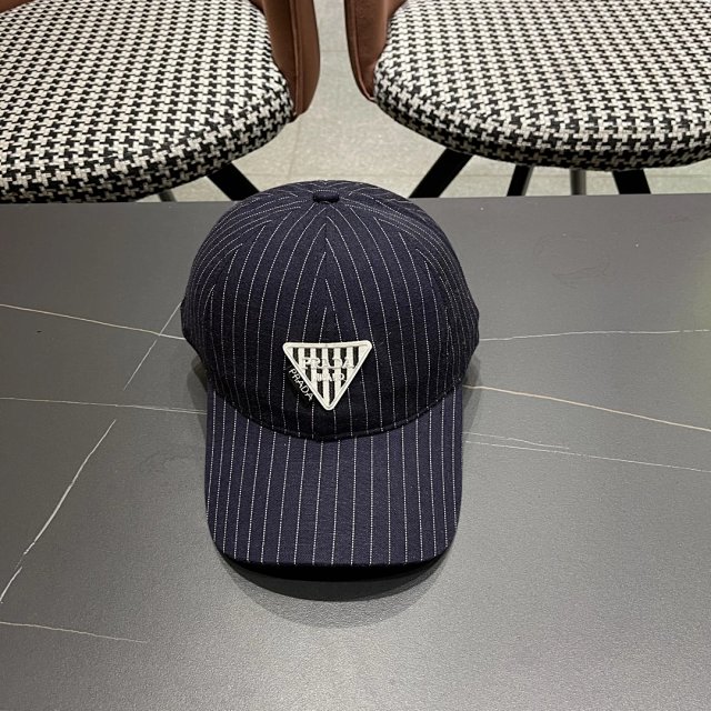 Prada Prada Deep Blue Striped Cotton Twill Baseball Cap - Buy on Kakobuysheetfind