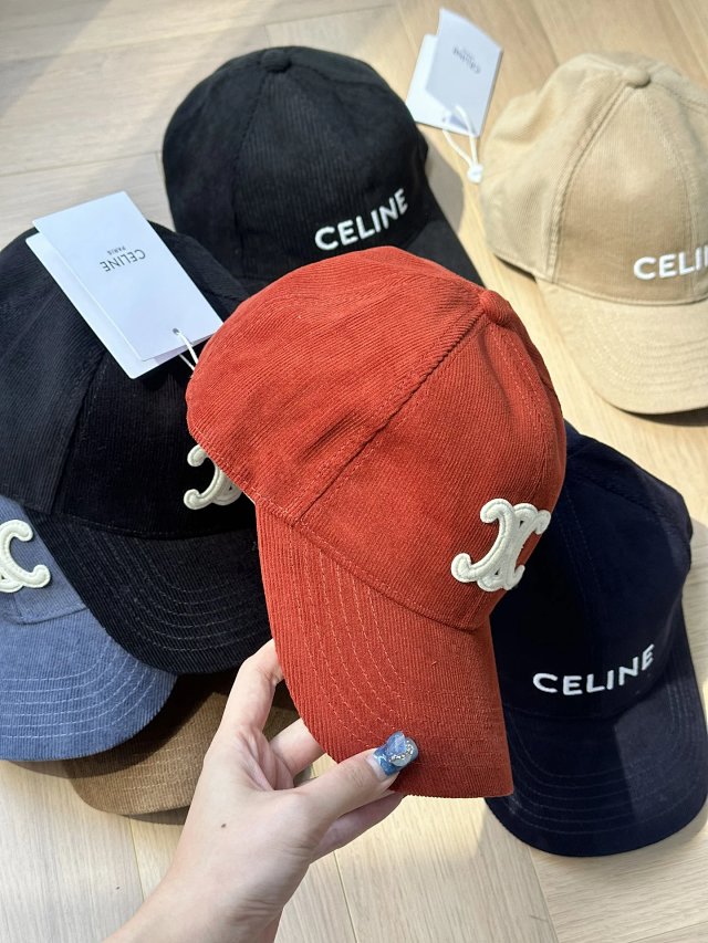 Celine CELINE Red Corduroy Double‑C Logo Baseball Cap - Buy on Kakobuysheetfind