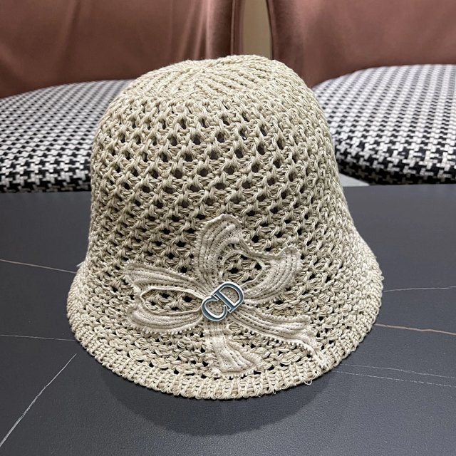 Dior Dior Beige Straw Hat CD Bow Vintage Summer Style - Buy on Kakobuysheetfind