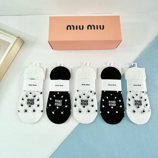 Miu Miu Miu Miu Polka Dot Cotton Mid-Calf Women Socks - Buy on Kakobuysheetfind