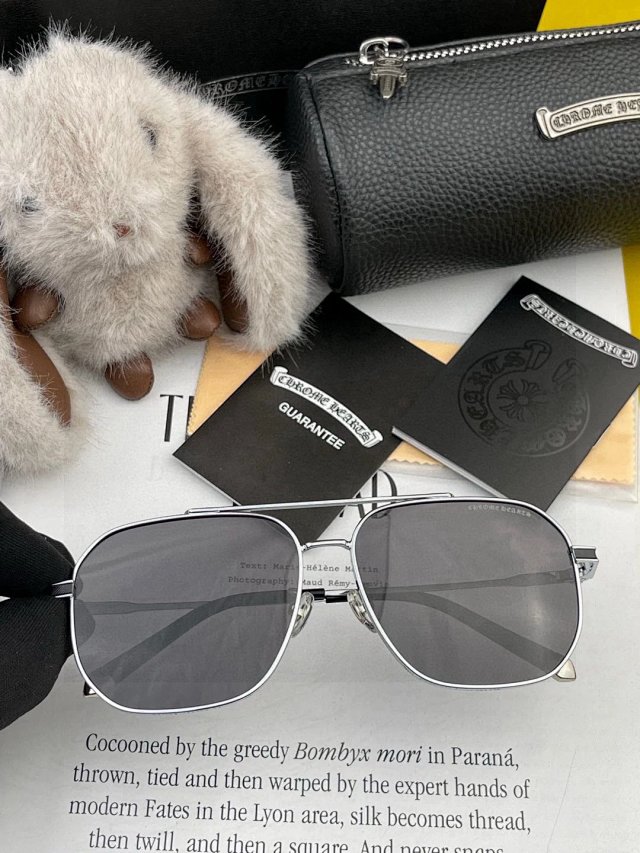 Chrome Hearts Chrome Hearts Silver Titanium Aviator Sunglasses Unisex UV Protection - Buy on Kakobuysheetfind