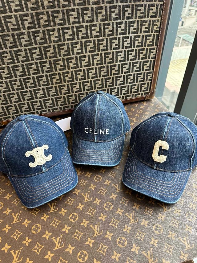 Celine CELINE Blue Denim Baseball Cap Unisex Casual Hat - Buy on Kakobuysheetfind
