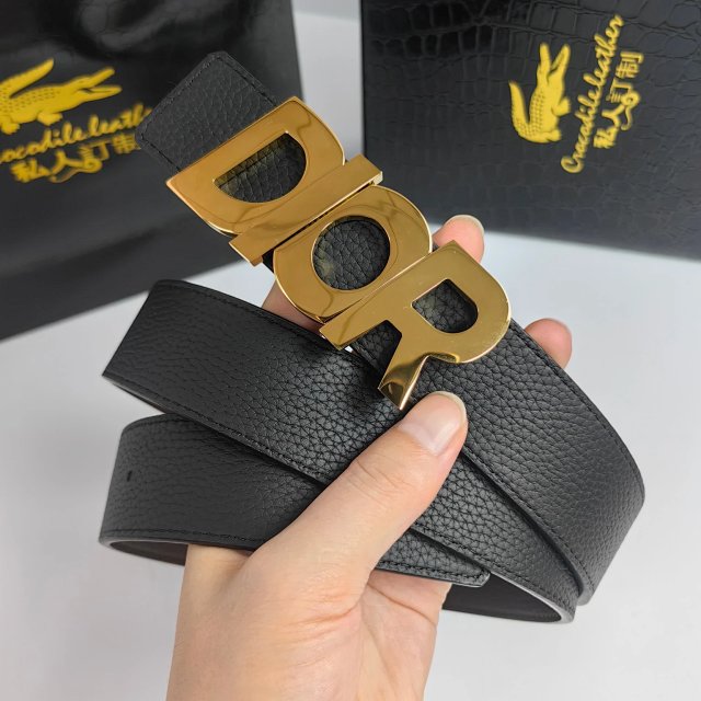 Dior Dior Black Leather Belt Gold Buckle Luxury Fashion - Buy on Mulebuy Sheets