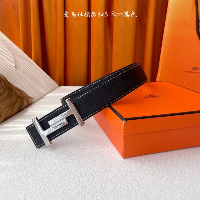 Hermes Hermes Classic H Black Leather Belt Unisex Luxury - Buy on Mulebuy Sheets
