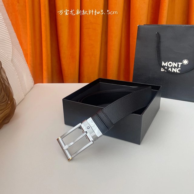 Montblanc Montblanc Classic Black Leather Belt for Men 3.5cm - Buy on Mulebuy Sheets