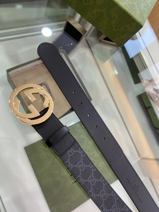 Gucci Gucci Black GG Leather Belt Gold Double G Buckle - Buy on Mulebuy Sheets