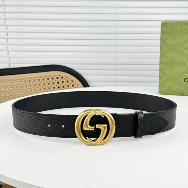 Gucci Gucci Black Leather Belt Gold Double G Buckle - Buy on Mulebuy Sheets