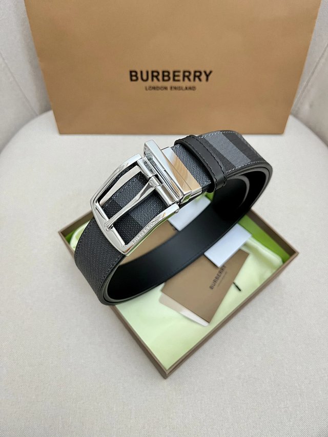 Burberry Burberry Black Leather Check Men’s Belt - Buy on Mulebuy Sheets