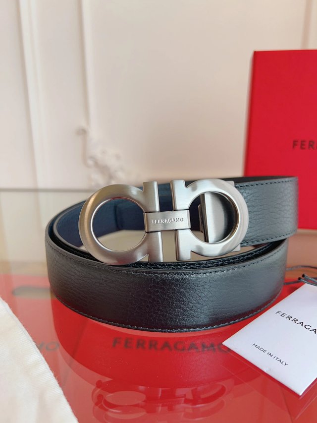Salvatore Ferragamo Salvatore Ferragamo Gancini Black Leather Men Belt - Buy on Mulebuy Sheets