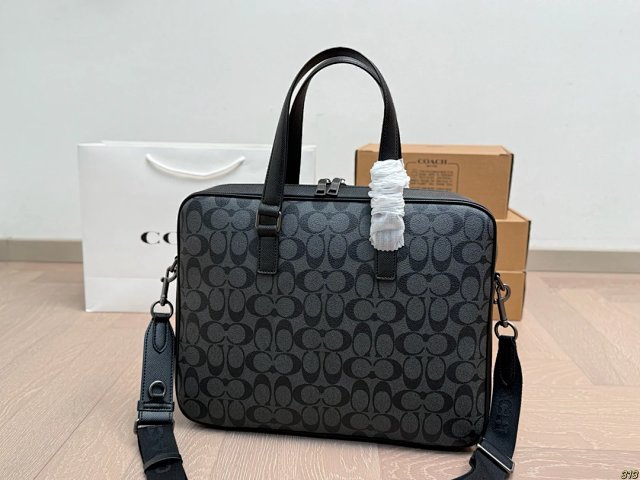 Coach Coach Signature Black Gray Leather Men’s Briefcase - Buy on Kakobuysheetfind