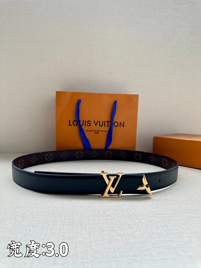 Louis Vuitton Monogram Eclipse Black Leather LV Belt