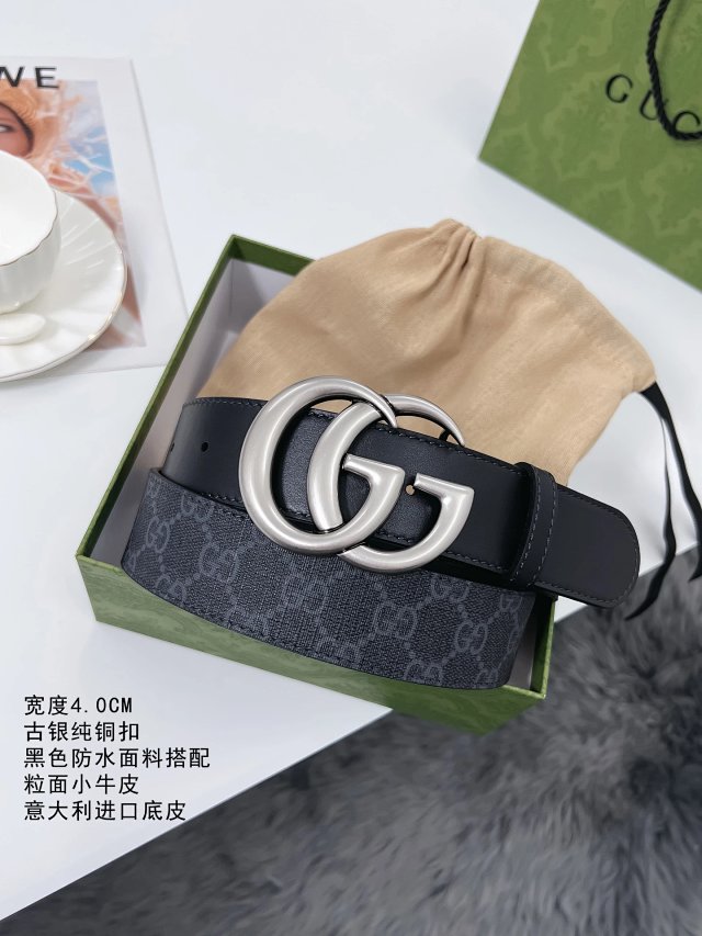Gucci Gucci Classic GG Black Leather Belt 4.0cm - Buy on Mulebuy Sheets