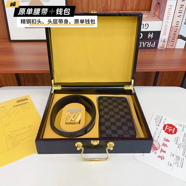 Louis Vuitton Damier Graphite Belt Wallet Set