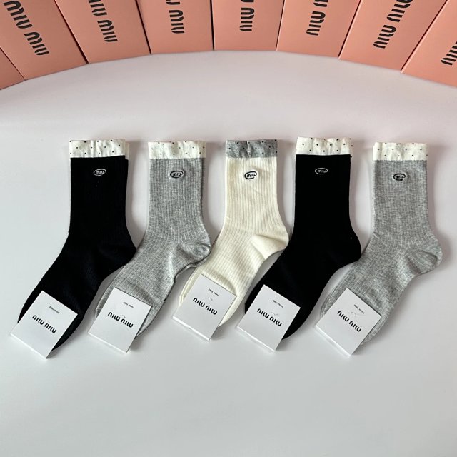Miu Miu Miu Miu Black Mid Calf Lace Trim Socks - Buy on Kakobuysheetfind