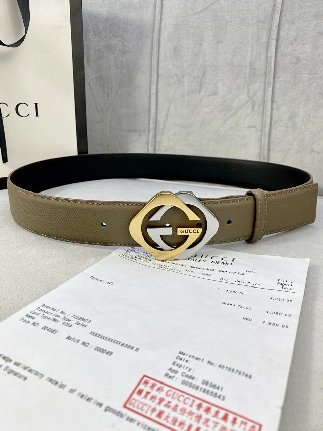 Gucci Classic Brown Leather Double G Buckle Belt