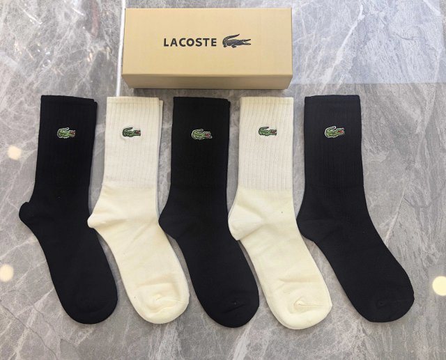 Lacoste Lacoste Black White Cotton Mid Calf Unisex Socks - Buy on Kakobuysheetfind