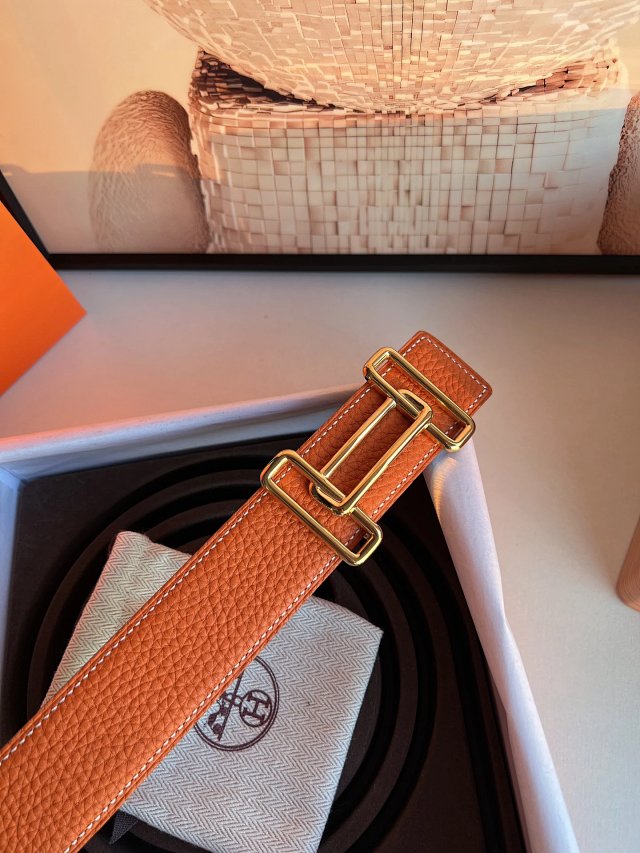 Hermes Hermes Orange Epsom Leather Belt Gold Buckle - Buy on Mulebuy Sheets