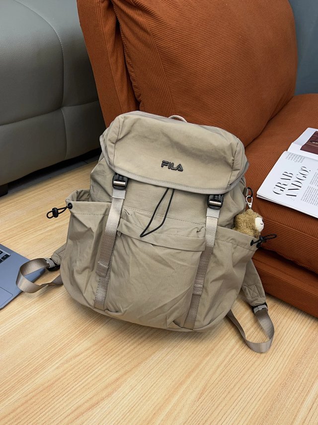FILA FILA Beige Waterproof Nylon Casual Travel Backpack - Buy on Kakobuysheetfind