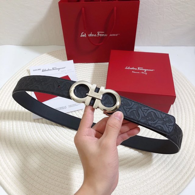 Salvatore Ferragamo Salvatore Ferragamo Black Gancini Leather Men Belt - Buy on Mulebuy Sheets