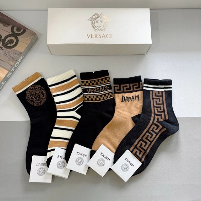Versace Versace Black Gold Unisex Medusa Cotton Knit Socks - Buy on Kakobuysheetfind