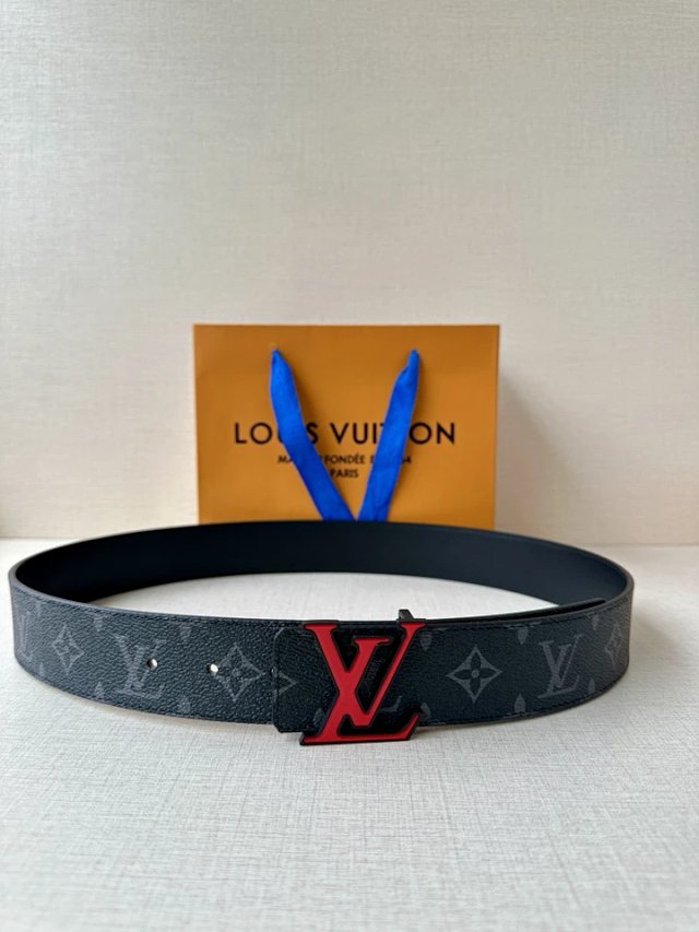 Louis Vuitton Monogram Eclipse Red LV Men Belt
