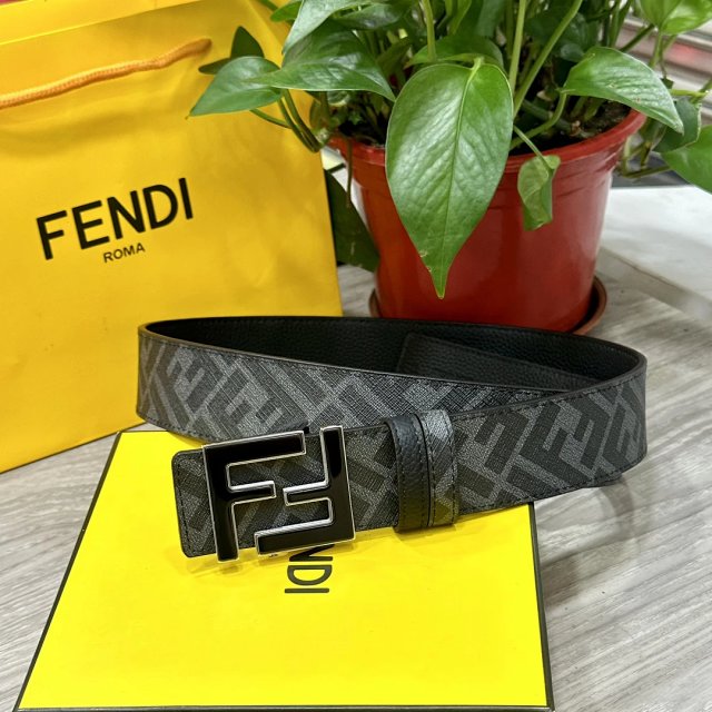 Fendi Fendi FF Gray Leather Belt for Men - Buy on Mulebuy Sheets